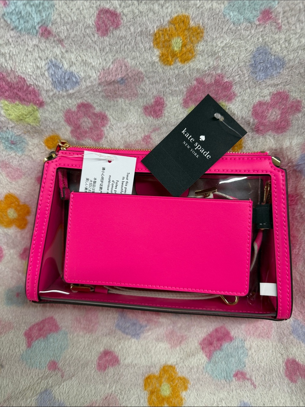 kate spade Hot Pink Clear Crossbody with Removable Strap - Picture 2 of 3